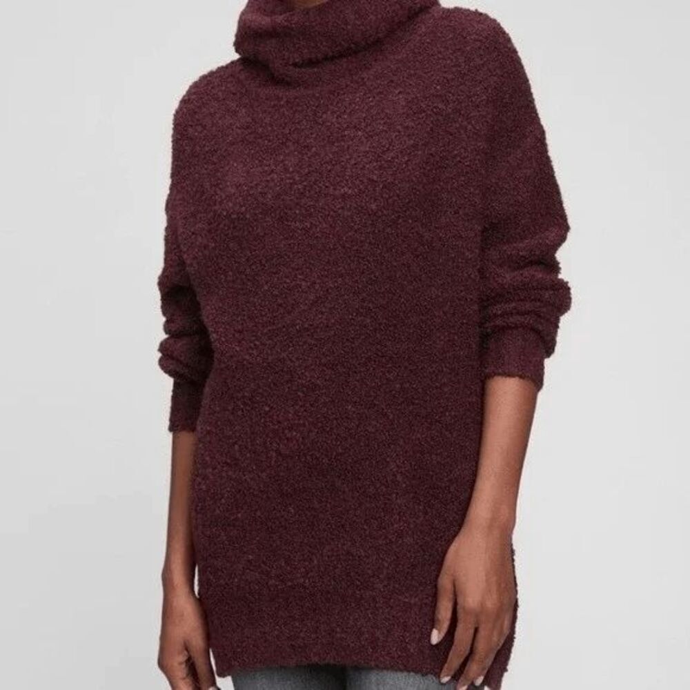 Gap Cozy Boucle Turtleneck Tunic Sweater Womens Medium Merino Wool NWT #U - Picture 1 of 9